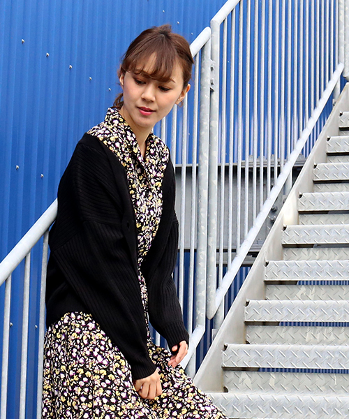 n'ee-ne（ネーネ）の「ショートカーディガン（カーディガン/ボレロ・レディース・アイボリー/ブラック/杢グレー/パープル・FREE）」の15枚目の写真