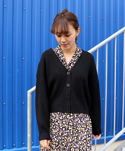 n'ee-ne（ネーネ）の「ショートカーディガン（カーディガン/ボレロ・レディース・アイボリー/ブラック/杢グレー/パープル・FREE）」の16枚目の写真