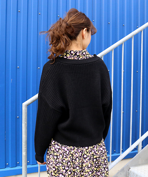 n'ee-ne（ネーネ）の「ショートカーディガン（カーディガン/ボレロ・レディース・アイボリー/ブラック/杢グレー/パープル・FREE）」の17枚目の写真