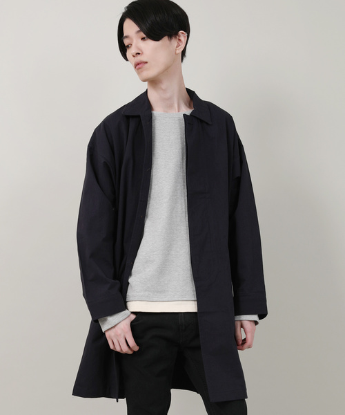 Revo.（レボ）の「ツイル オーバーサイズ ロングステンカラーコート ワッシャーツイル（ステンカラーコート・メンズ・ブラック/ベージュ/ネイビー/アイボリー・2/1）」の4枚目の写真