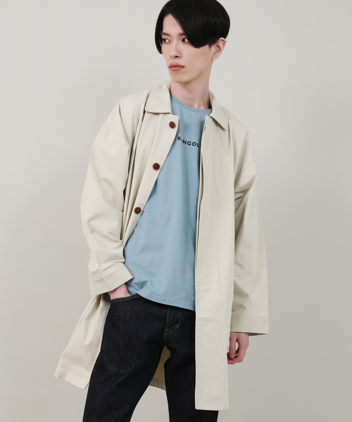 Revo.（レボ）の「ツイル オーバーサイズ ロングステンカラーコート ワッシャーツイル（ステンカラーコート・メンズ・ブラック/ベージュ/ネイビー/アイボリー・2/1）」の2枚目の写真