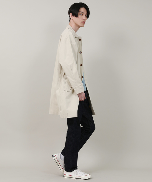 Revo.（レボ）の「ツイル オーバーサイズ ロングステンカラーコート ワッシャーツイル（ステンカラーコート・メンズ・ブラック/ベージュ/ネイビー/アイボリー・2/1）」の16枚目の写真