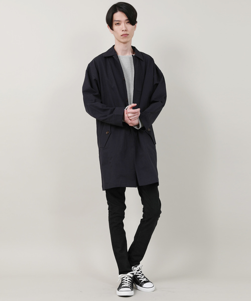 Revo.（レボ）の「ツイル オーバーサイズ ロングステンカラーコート ワッシャーツイル（ステンカラーコート・メンズ・ブラック/ベージュ/ネイビー/アイボリー・2/1）」の5枚目の写真