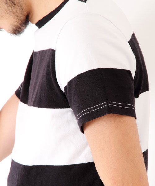 BEAMS PLUS（ビームスプラス）の「○BEAMS PLUS / 4インチ ボーダーTシャツ（Tシャツ/カットソー・メンズ・ホワイト/ネイビー・MEDIUM/SMALL/X-LARGE/LARGE）」の6枚目の写真