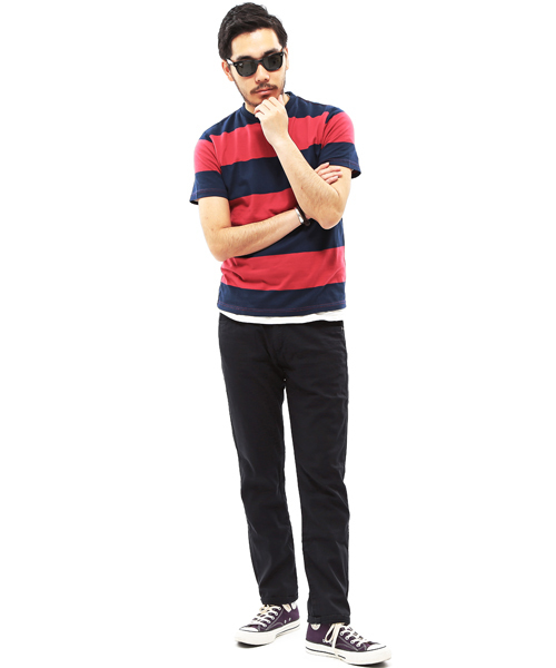 BEAMS PLUS（ビームスプラス）の「○BEAMS PLUS / 4インチ ボーダーTシャツ（Tシャツ/カットソー・メンズ・ホワイト/ネイビー・MEDIUM/SMALL/X-LARGE/LARGE）」の9枚目の写真