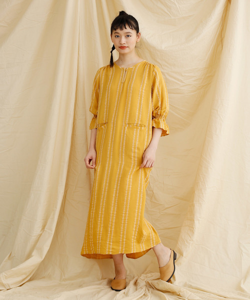 Merlot ワンピースストライプジャガードロングワンピース3002 ワンピース Merlot Ikyu メルローイキュウ のファッション