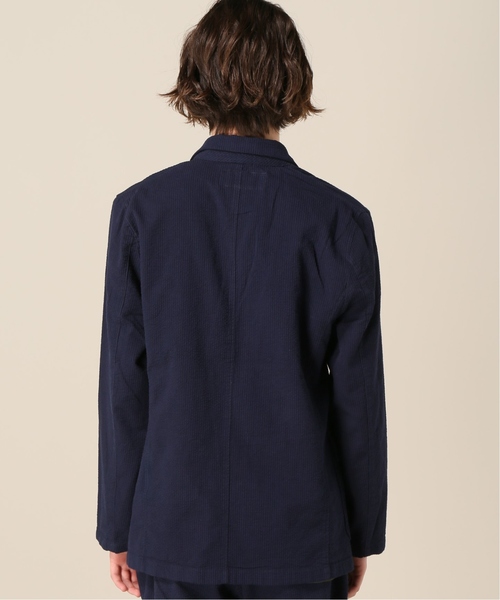 UNIVERSAL OVERALL（ユニバーサルオーバーオール）の「UNIVERSAL OVERALL / ユニバーサルオーバーオール × 417別注 シアサッカーアトゾメジャケット（テーラードジャケット・メンズ・ネイビー/ブラウン・LARGE/MEDIUM）」の6枚目の写真