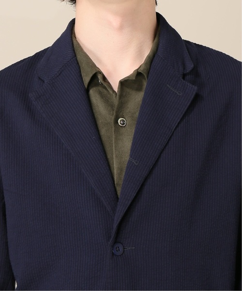 UNIVERSAL OVERALL（ユニバーサルオーバーオール）の「UNIVERSAL OVERALL / ユニバーサルオーバーオール × 417別注 シアサッカーアトゾメジャケット（テーラードジャケット・メンズ・ネイビー/ブラウン・LARGE/MEDIUM）」の7枚目の写真