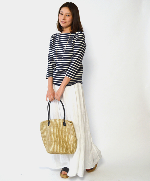 liflattie ships（リフラティ シップス）の「liflattie:フレンチボーダー 7スリーブ ◇（Tシャツ/カットソー・レディース・ホワイト/ブルー/ネイビー/ピンク・ONE SIZE）」の13枚目の写真