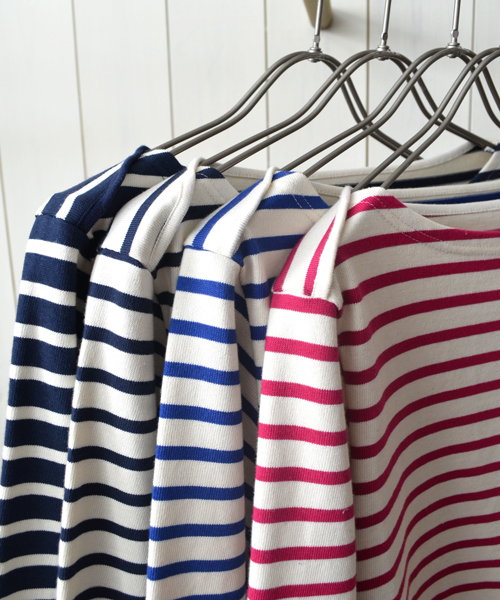 liflattie ships（リフラティ シップス）の「liflattie:フレンチボーダー 7スリーブ ◇（Tシャツ/カットソー・レディース・ホワイト/ブルー/ネイビー/ピンク・ONE SIZE）」の6枚目の写真