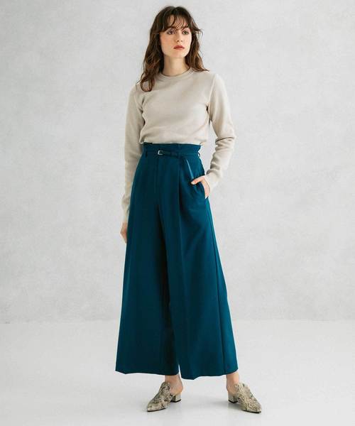 UNITED TOKYO（ユナイテッドトウキョウ）の「ワンタックワイドパンツ（その他パンツ・レディース・グリーン/アイボリー/ブラック/ブラウン/パープル・1/2/3）」の14枚目の写真