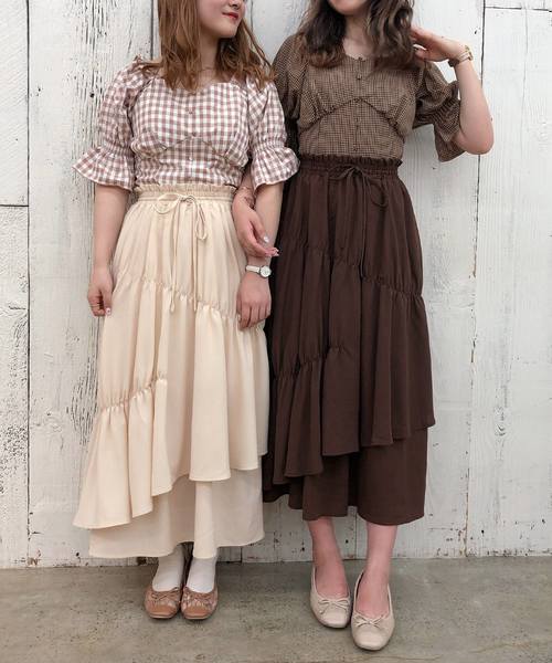 one after another NICE CLAUP(ワンアフターアナザーナイスクラップ)の「バックリボンチェックブラウス(レースインナーSET)(シャツ/ブラウス・レディース・ブラック系その他/ブラウン系その他/ベージュ系その他・FREE)」の20枚目の写真