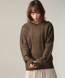 ZIP FIVE（ジップファイブ）の「【ZIP FIVE】クルーネックケーブルニットセーター（ニット/セーター）」