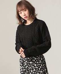 ZIP FIVE | クルーネックケーブルニットセーター(ニット/セーター)