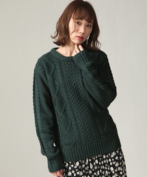 【ZIP FIVE】クルーネックケーブルニットセーター