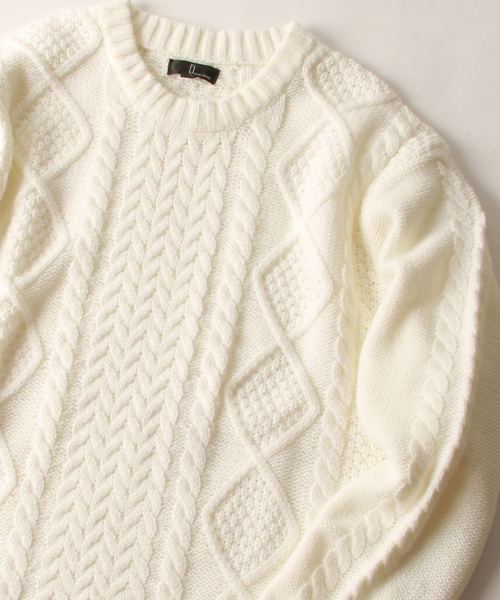 ZIP FIVE（ジップファイブ）の「【ZIP FIVE】クルーネックケーブルニットセーター（ニット/セーター・レディース・オフホワイト/アイボリー/ブラック/モカ/グレー/ベージュ/マスタード/ダークグリーン/オリーブ/キャメル/スモークピンク/ワイン/オレンジ/ブラウン/カーキ/ネイビー/ブルー・SMALL/X-LARGE/LARGE/MEDIUM）」の22枚目の写真