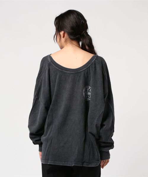 ROGER AND RAW（ロジャーアンドロウ）の「Roger&Raw / プリント入りドレープチュニック（スウェット・レディース・ブラック/ネイビー/グレー/ホワイト・M）」の6枚目の写真