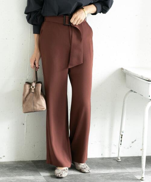 URBAN RESEARCH ROSSO（アーバンリサーチロッソ）の「ベルト付きセミワイドパンツ∴（その他パンツ・レディース・ブラウン/ブラック・36/38）」の3枚目の写真