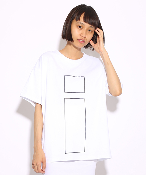 i（アイ）の「Iプリントティー（Tシャツ/カットソー・レディース・ホワイト/ブラック・ﾌﾘ-）」の2枚目の写真