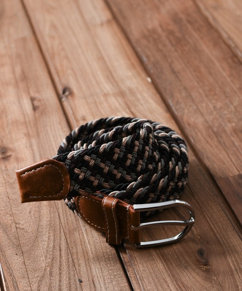 NO WAY（ノーウェイ）の「/ゴムメッシュベルト/（ベルト・メンズ・ネイビー/グレー/マルチ/ホワイト系その他/ベージュ系その他/ブラック系その他/ブルー系その他/ホワイト/ロイヤルブルー/ブラウン/ブラウン系その他3/ブルー系その他2/ライトグレー/ブラック系その他2/カーキ/ブラウン系・FREE）」の5枚目の写真