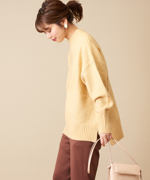 natural couture（ナチュラルクチュール）の「ふわもち厚手タートルニット（ニット/セーター・レディース・オフホワイト/グレー/モカ/グレイッシュベージュ/ミント/イエロー・FREE）」の6枚目の写真