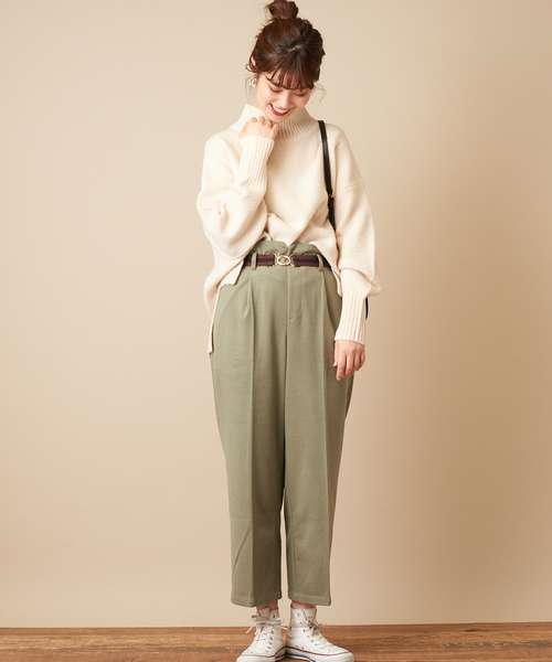 natural couture（ナチュラルクチュール）の「ふわもち厚手タートルニット（ニット/セーター・レディース・オフホワイト/グレー/モカ/グレイッシュベージュ/ミント/イエロー・FREE）」の13枚目の写真