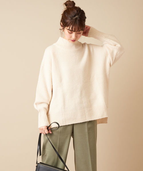 natural couture（ナチュラルクチュール）の「ふわもち厚手タートルニット（ニット/セーター・レディース・オフホワイト/グレー/モカ/グレイッシュベージュ/ミント/イエロー・FREE）」の15枚目の写真