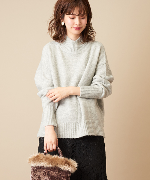 natural couture（ナチュラルクチュール）の「ふわもち厚手タートルニット（ニット/セーター・レディース・オフホワイト/グレー/モカ/グレイッシュベージュ/ミント/イエロー・FREE）」の18枚目の写真