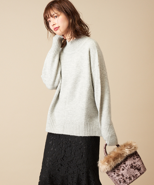 natural couture（ナチュラルクチュール）の「ふわもち厚手タートルニット（ニット/セーター・レディース・オフホワイト/グレー/モカ/グレイッシュベージュ/ミント/イエロー・FREE）」の19枚目の写真