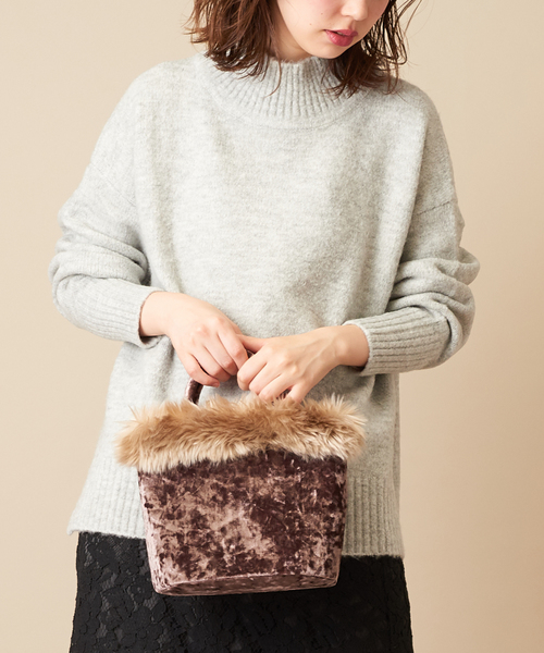 natural couture（ナチュラルクチュール）の「ふわもち厚手タートルニット（ニット/セーター・レディース・オフホワイト/グレー/モカ/グレイッシュベージュ/ミント/イエロー・FREE）」の20枚目の写真