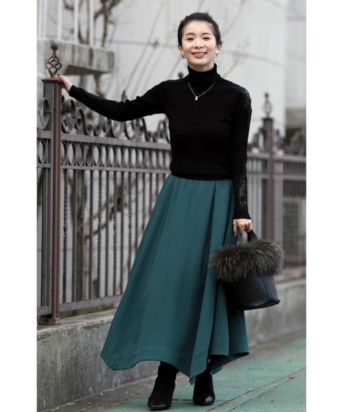 ニット セーター 美しく透ける肩レースのタートルネックニットトップス レディース cawaii ニット セーター 美しく透ける肩レースのタートルネック