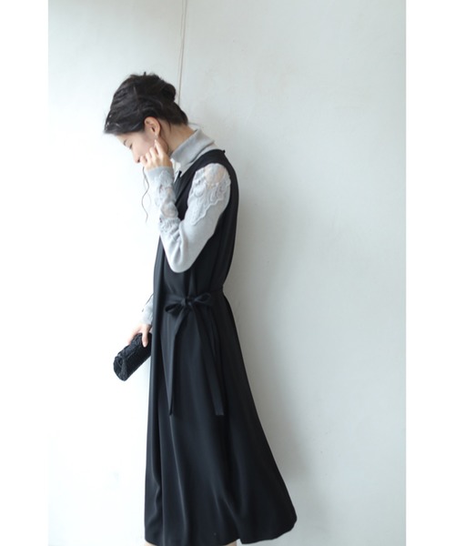 cawaii（カワイイ）の「美しく透ける肩レースのタートルネックニットトップス（ニット/セーター・レディース・ホワイト/ライトグレー/ブラック/ネイビー/ブラウン/グレー/ワインレッド/モカ/ベージュ系その他/ブルー系その他・M/XL/3L）」の12枚目の写真