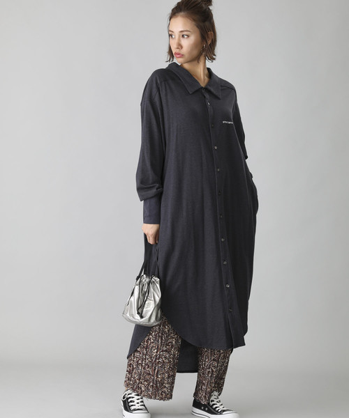 Store フリークスストア のファッション ワンピース セール Americana アメリカーナ リヨセルミニ裏毛シャツワンピース ワンピース Freak S