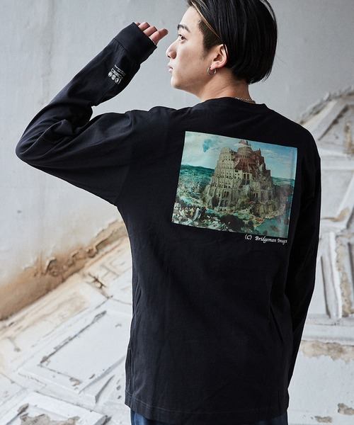 MONO-MART（モノマート）の「別注プリントART ビッグシルエット アートプリント L/Sカットソー（Tシャツ/カットソー・メンズ・ホワイト系その他/ブラック系その他/ベージュ系その他/グリーン系その他/ホワイト系その他2/ホワイト系その他3/ブラック系その他2/ブラック系その他3/ベージュ系その他2/ベージュ系その他3/グリーン系その他2/グリーン系その他3/ホワイト系その他4/その他/ブラウン系その他2/ブラウン系その他3/ブラウン系その他4/ブラウン系その他5/ブラウン系その他6/ブラウン系その他7/ベージュ系その他4/ベージュ系その他5/ベージュ系その他6/ベージュ系その他7/グリーン系その他4/グリーン系その他5/グリーン系その他6/グリーン系その他7/グレイッシュベージュ/その他12/その他13/ホワイト系その他5/ホワイト系その他6/ホワイト系その他7/ブラック系その他4/ブラック系その他5/ブラック系その他6/ブラック系その他7/その他6/その他7/その他8/その他9/その他10/その他11/その他5/ブラウン系その他/その他1/その他2/その他3/その他4/サンドベージュ/ブラック/ホワイト/ダークグリーン/ダークブラウン/その他14・FREE/M/XL）」の10枚目の写真