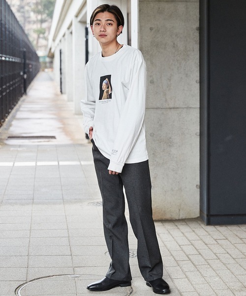 別注プリントART ビッグシルエット アートプリント L/Sカットソー MONO