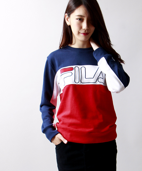 FILA（フィラ）の「∴WEGO/FILAバイカラースウェット（スウェット・メンズ・ネイビー/レッド・LARGE/MEDIUM）」の3枚目の写真