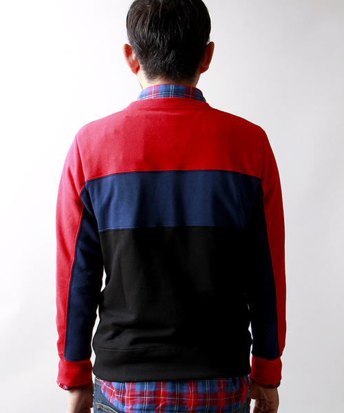 FILA（フィラ）の「∴WEGO/FILAバイカラースウェット（スウェット・メンズ・ネイビー/レッド・LARGE/MEDIUM）」の5枚目の写真
