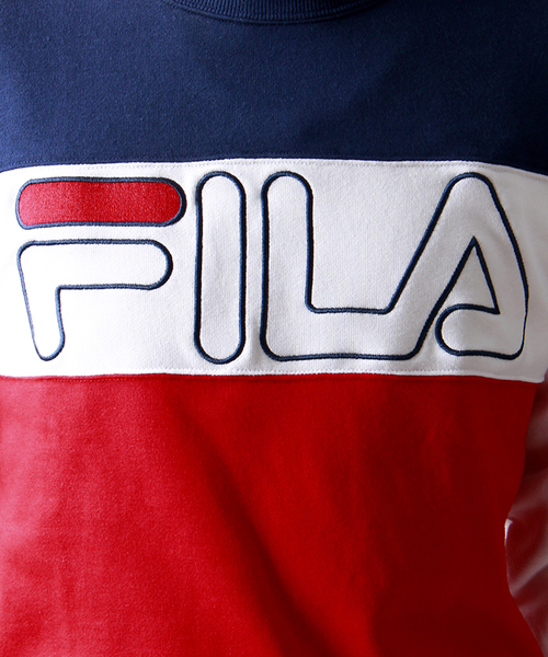 FILA（フィラ）の「∴WEGO/FILAバイカラースウェット（スウェット・メンズ・ネイビー/レッド・LARGE/MEDIUM）」の8枚目の写真