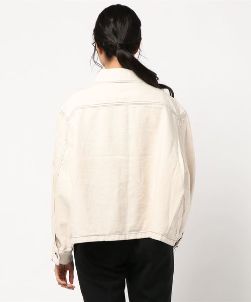cepo（セポ）の「ステッチ　ワークジャケット（デニムジャケット・レディース・オフホワイト/ワンウォッシュ・M）」の5枚目の写真