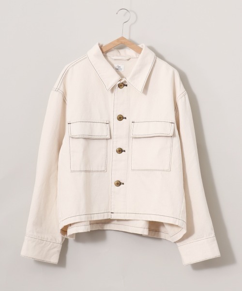 cepo（セポ）の「ステッチ　ワークジャケット（デニムジャケット・レディース・オフホワイト/ワンウォッシュ・M）」の2枚目の写真