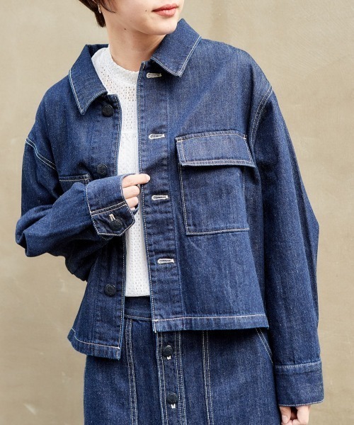 cepo（セポ）の「ステッチ　ワークジャケット（デニムジャケット・レディース・オフホワイト/ワンウォッシュ・M）」の6枚目の写真