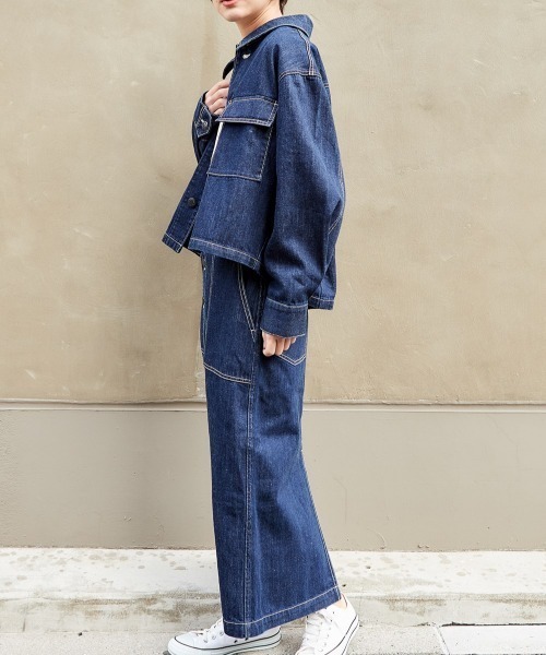 cepo（セポ）の「ステッチ　ワークジャケット（デニムジャケット・レディース・オフホワイト/ワンウォッシュ・M）」の8枚目の写真