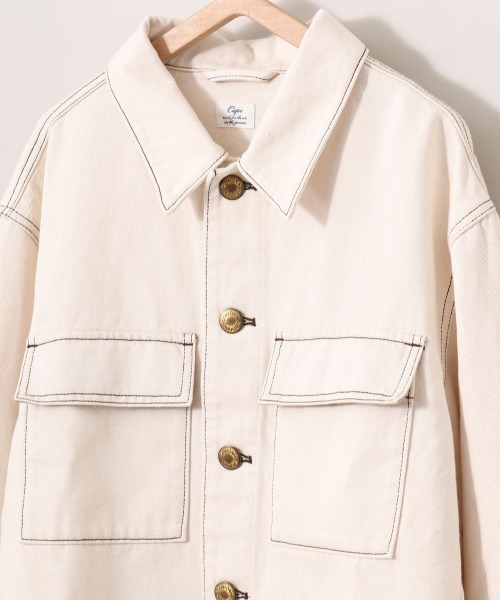 cepo（セポ）の「ステッチ　ワークジャケット（デニムジャケット・レディース・オフホワイト/ワンウォッシュ・M）」の16枚目の写真
