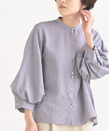 rps | ダブルボタンボリューム袖バンドカラーシャツ(シャツ/ブラウス)