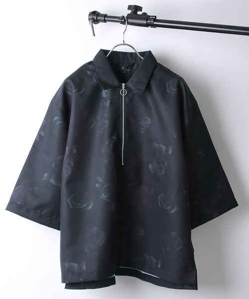 ZIP FIVE(ジップファイブ)の「【ZIP FIVE】ポリシャンブレー半袖ハーフジップ(シャツ/ブラウス・メンズ・ネイビー/ダークブラウン/ブラック系/ライトグレー/ワイン系/ブルー/カーキ/ブラック/ネイビー系/ベージュ/ベージュ系1/ベージュ系/チャコール/ダークグリーン/キャメル/ブラック系1/グレー系・LARGE/X-LARGE/MEDIUM)」の4枚目の写真