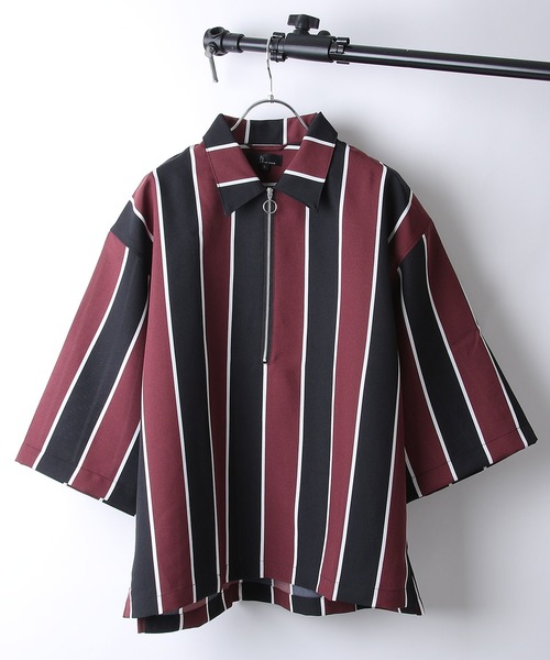 ZIP FIVE(ジップファイブ)の「【ZIP FIVE】ポリシャンブレー半袖ハーフジップ(シャツ/ブラウス・メンズ・ネイビー/ダークブラウン/ブラック系/ライトグレー/ワイン系/ブルー/カーキ/ブラック/ネイビー系/ベージュ/ベージュ系1/ベージュ系/チャコール/ダークグリーン/キャメル/ブラック系1/グレー系・LARGE/X-LARGE/MEDIUM)」の17枚目の写真