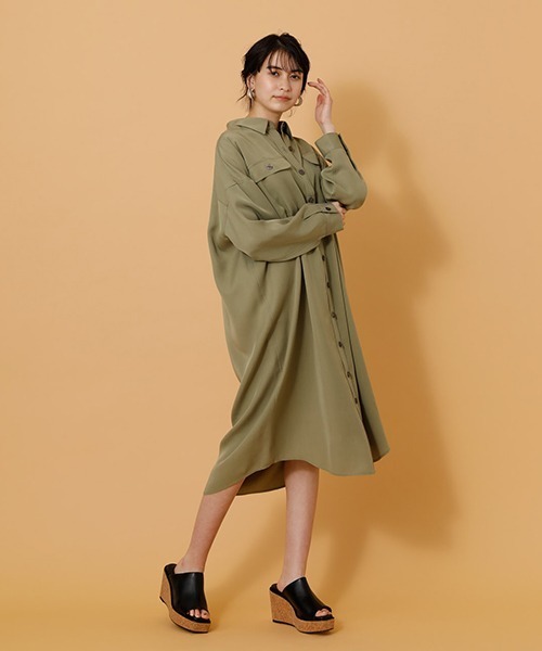 セール ワークポケットシャツワンピース ワンピース Azul By Moussy アズールバイマウジー のファッション通販 Zozotown