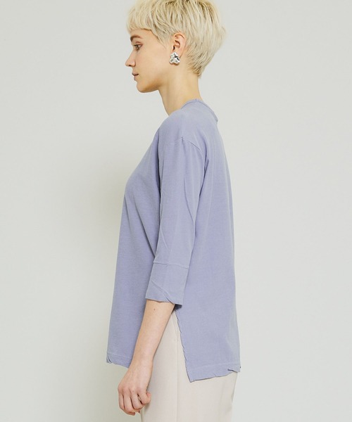 FEMMENT（ファモン）の「【FEMMENT(ファモン)】40/-フレスカ天竺ターンナップTシャツ　LJ01-643（Tシャツ/カットソー・レディース・ホワイト/ブラック/パープル・1）」の12枚目の写真