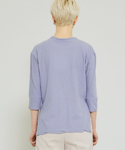 FEMMENT（ファモン）の「【FEMMENT(ファモン)】40/-フレスカ天竺ターンナップTシャツ　LJ01-643（Tシャツ/カットソー・レディース・ホワイト/ブラック/パープル・1）」の13枚目の写真