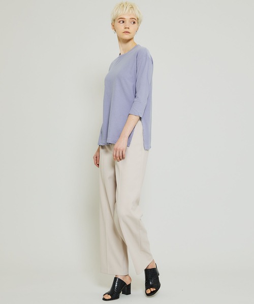 FEMMENT（ファモン）の「【FEMMENT(ファモン)】40/-フレスカ天竺ターンナップTシャツ　LJ01-643（Tシャツ/カットソー・レディース・ホワイト/ブラック/パープル・1）」の14枚目の写真